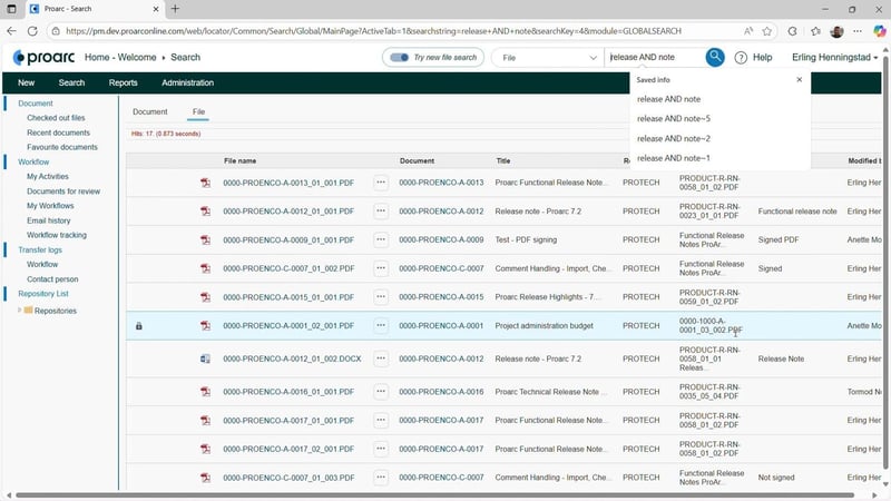 Use Azure AI Search for smarter and more sophisticated file searches in Proarc 7.5 FP2