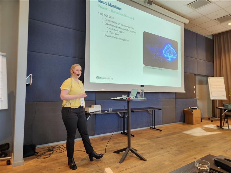 Merete Haagensen Hauge from Moss Maritime presents at the Proarc User Conference 2025