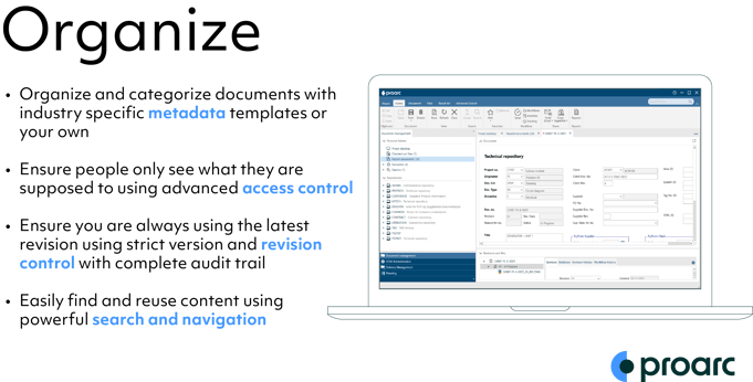 Metadata-based software improved document organization