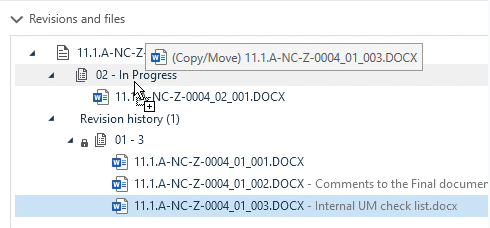 Copy and move files through drag-and-drop in Proarc 7.5 Feature Pack 2
