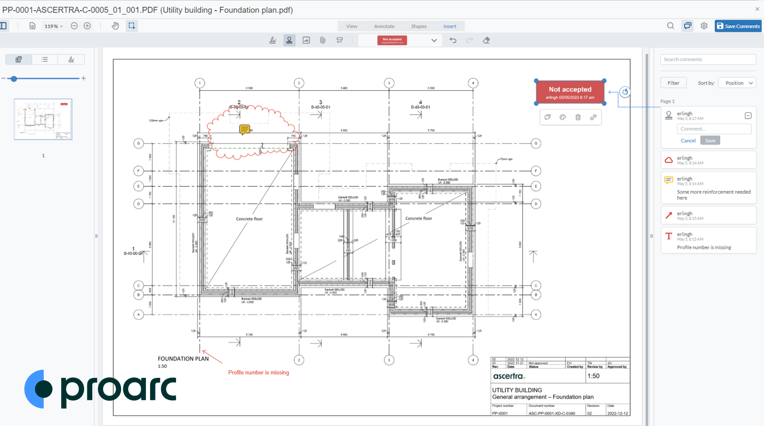 The Proarc document management system provides project teams the ability to manage engineering files and drawings with markup, annotation, stamps, and format conversion tools